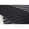 Polyester Black Stripe Mesh Fabric